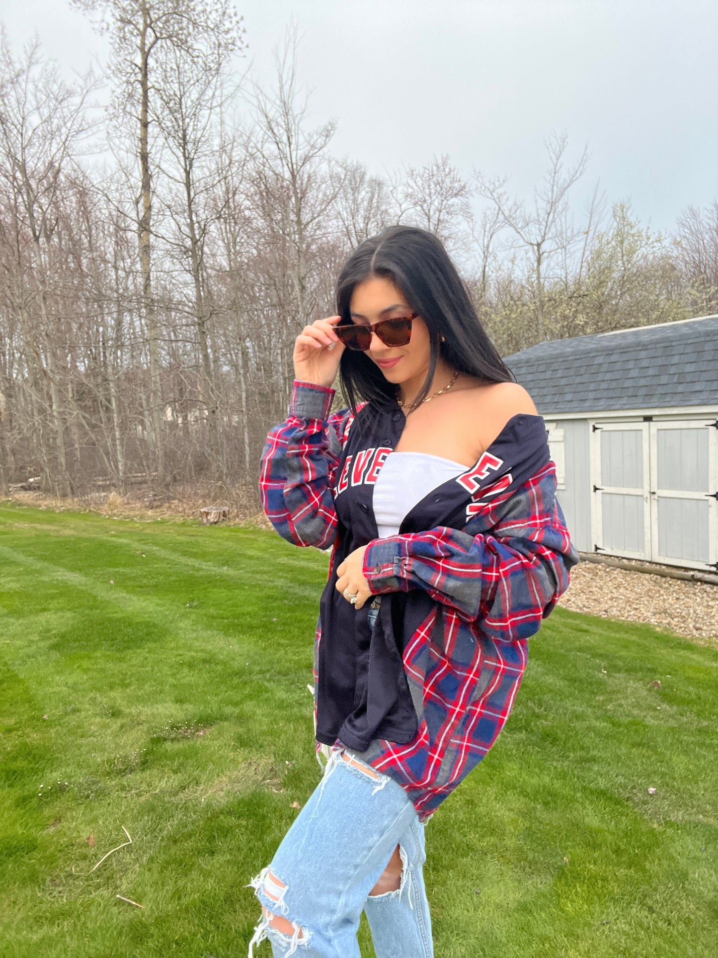 CLEVELAND BASEBALL JERSEY X FLANNEL