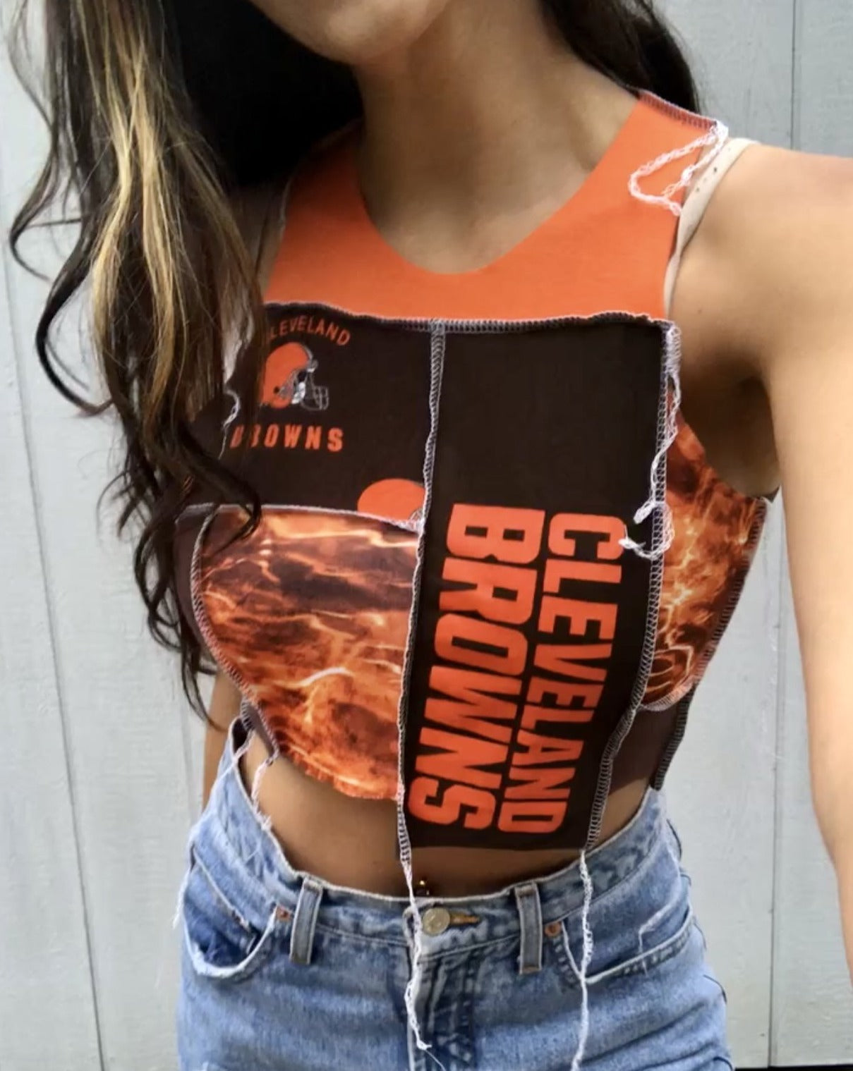 CLEVELAND BROWNS FLAME PATCHWORK TANK