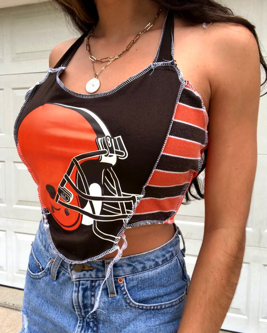 CLEVELAND BROWNS STRIPED HALTER TANK