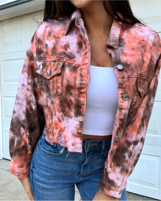 TIE DYE CROPPED JACKET