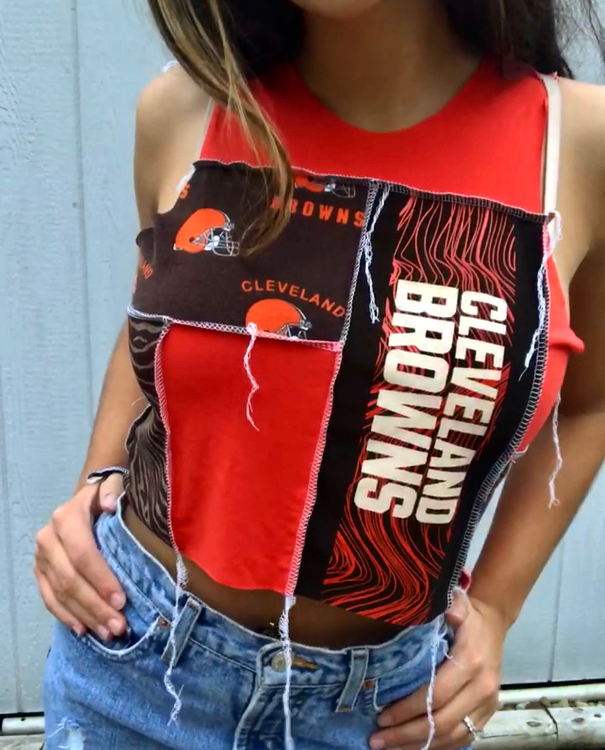 CLEVELAND BROWNS ZEBRA PATCHWORK TANK