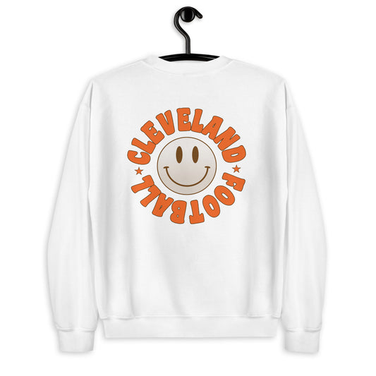 CLEVELAND FOOTBALL SMILEY (BACK) UNISEX SWEATSHIRT